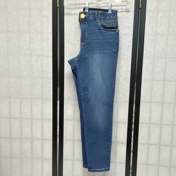 Democracy Mid Rise Ab-solution Ankle Skimmer Denim Blue Jeans Gold Buttons 10 - Picture 5 of 16